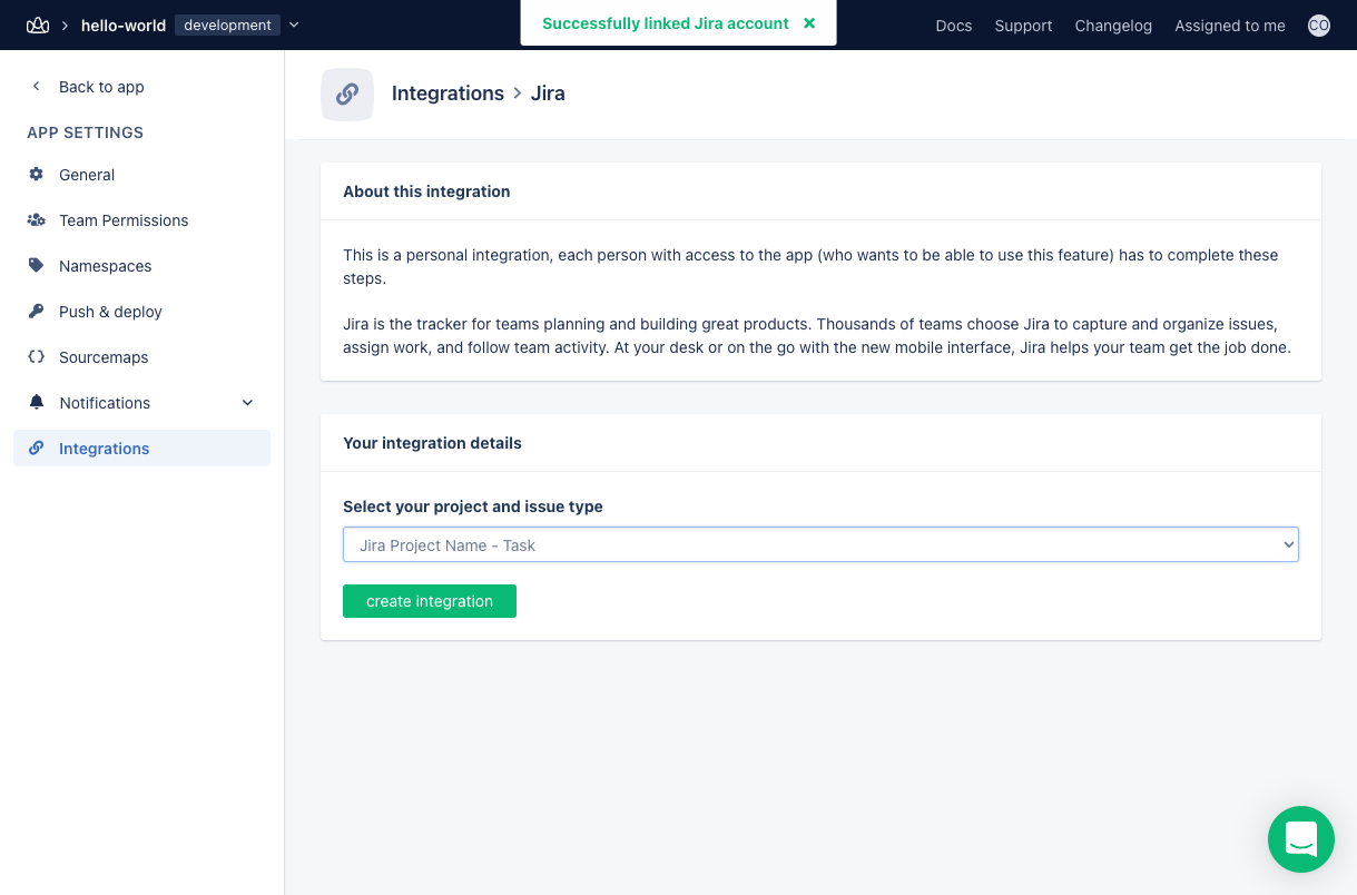 Appsignal Jira Linked Config