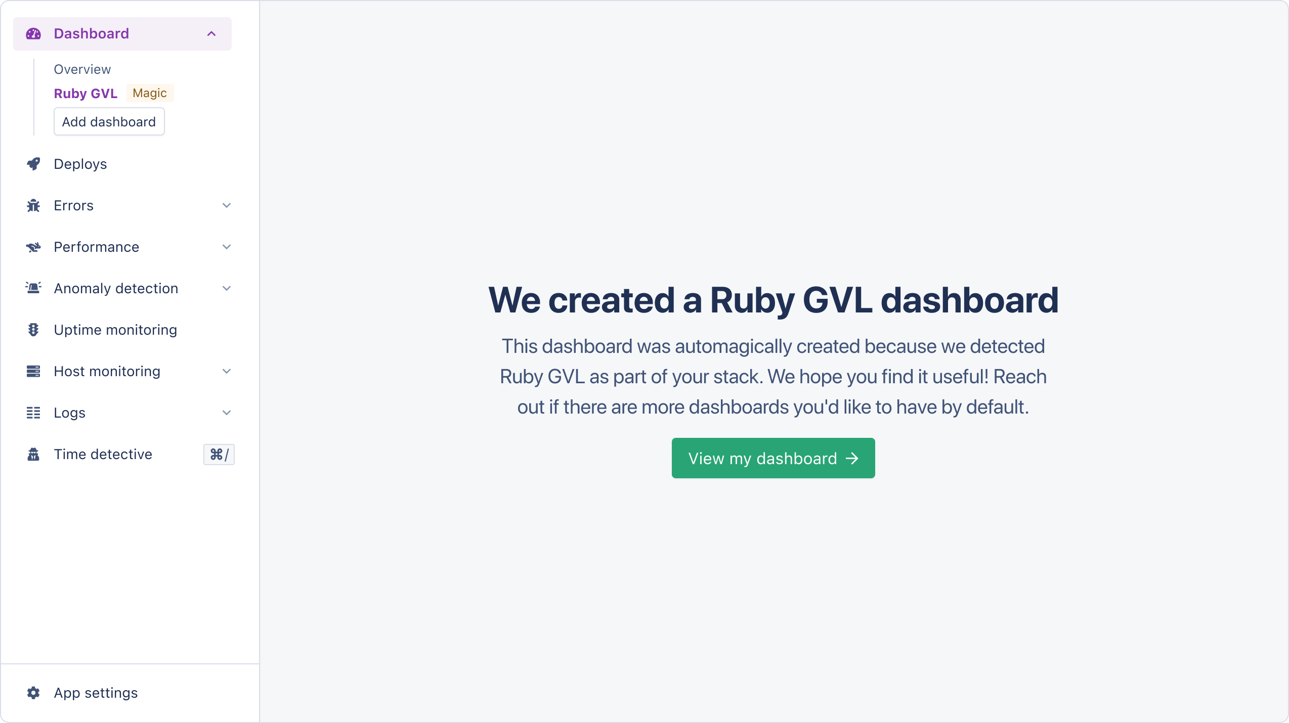 Ruby GVL Magic Dashoard creation