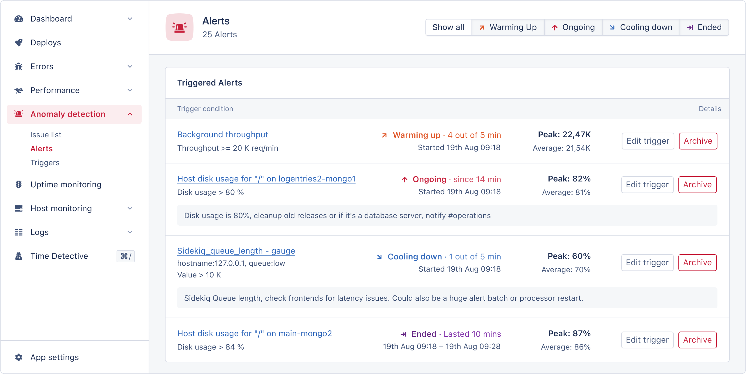 Anomaly detection - AppSignal Documentation